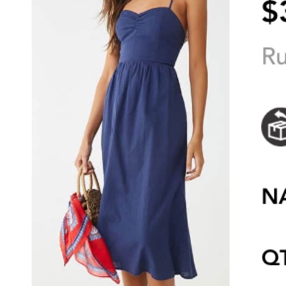 F21 Ruched front lace up midi - Picture 4 of 4